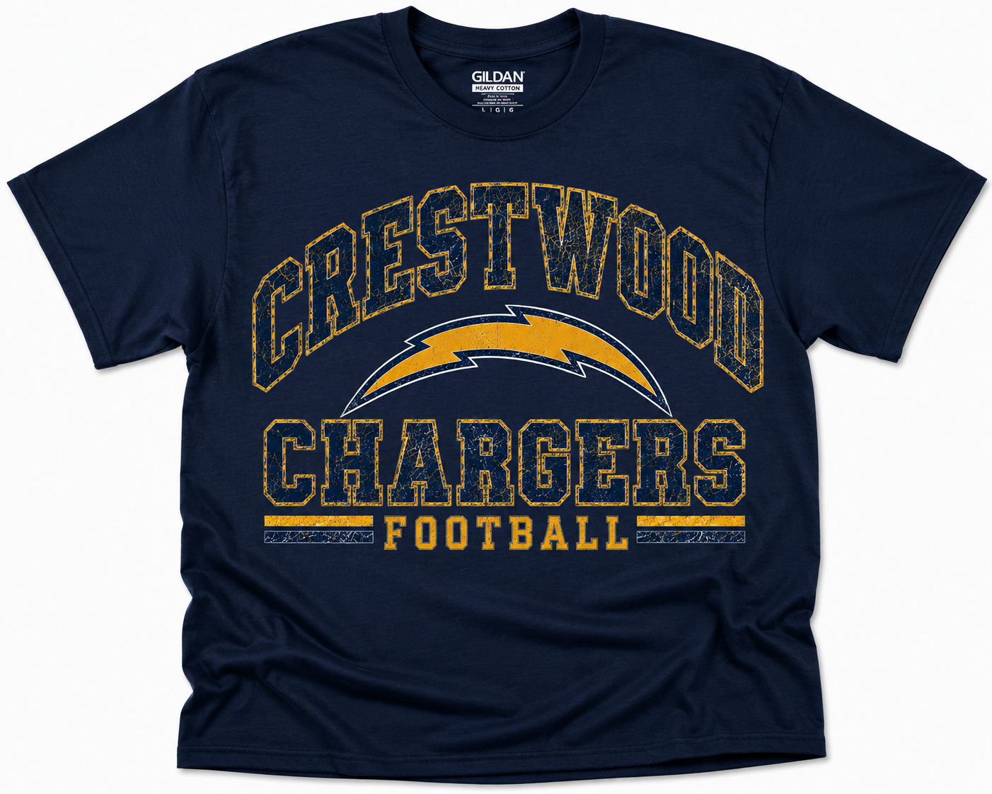 Navy Blue Vintage Crestwood Football Tee