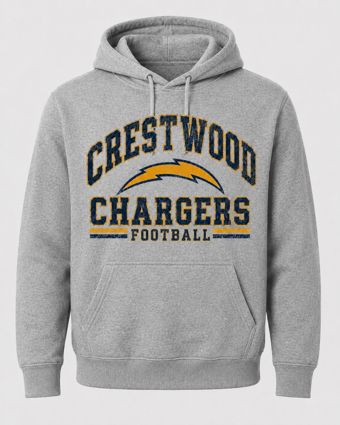 Vintage Grey Crestwood Football Hoodie