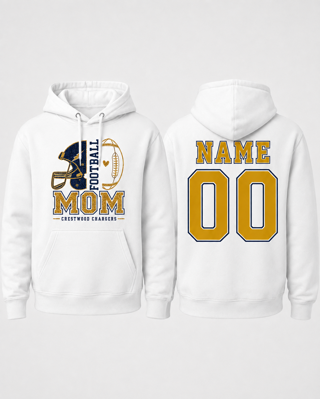 Chargers Mom White Hoodie