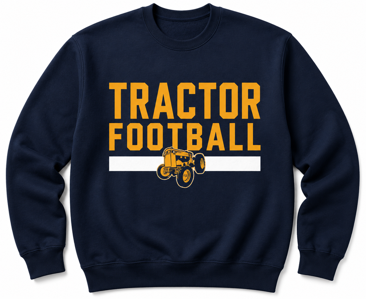 Navy blue tractor Crew neck