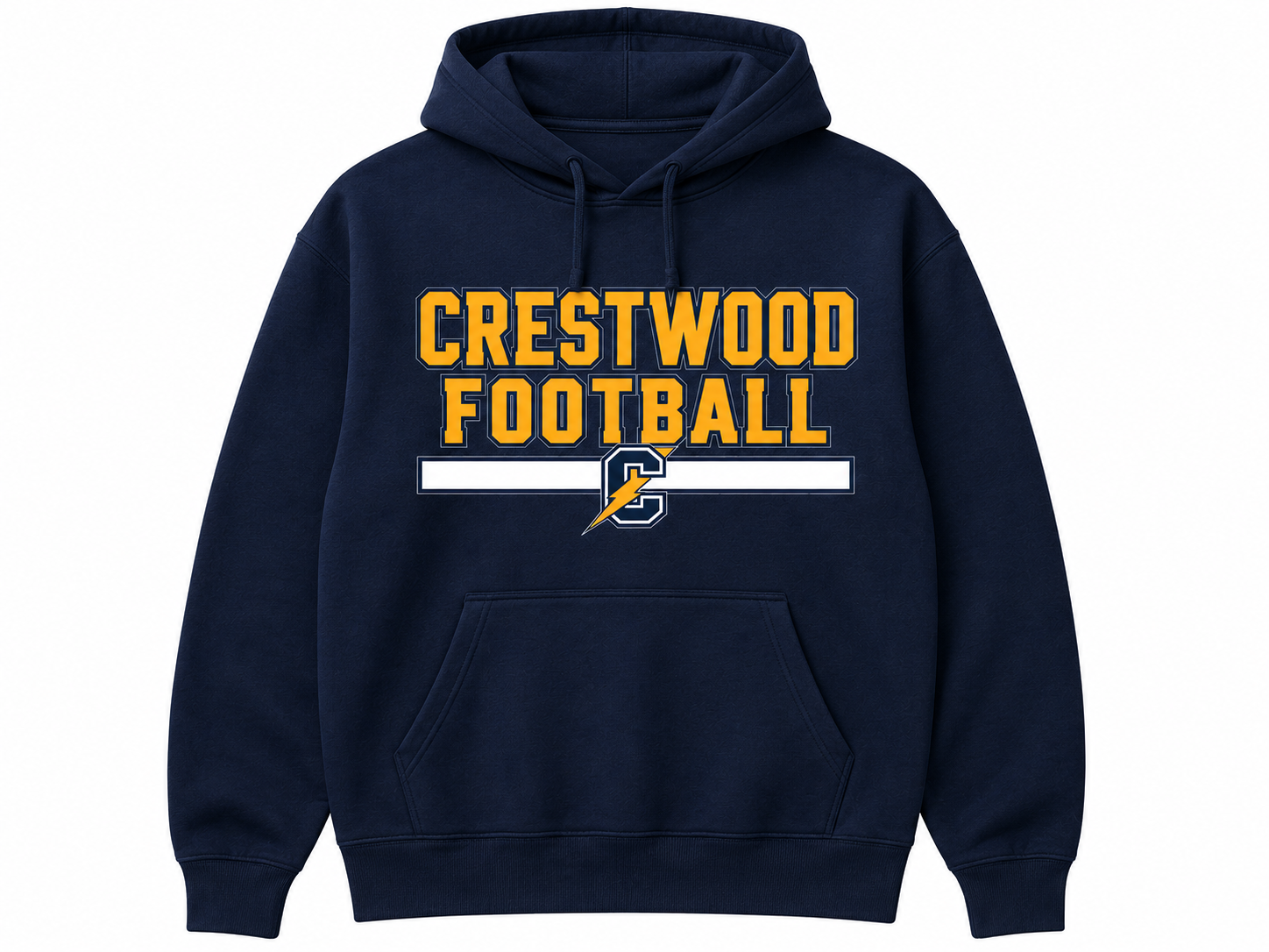 Navy Blue Crestwood Football Hoodie